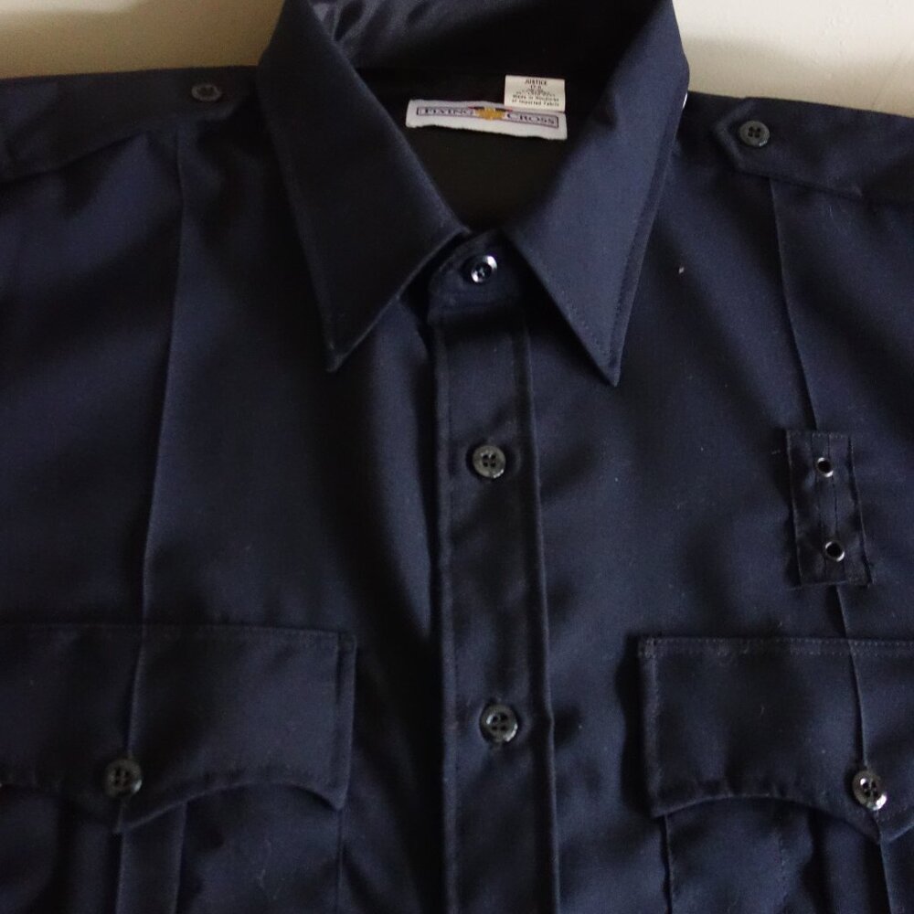 NWOT FLYING CROSS Black Work Wear Justic Uniform Long Sleeve Shirt – 17 38/39